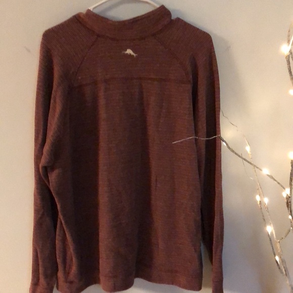 Tommy Bahama Red Heathered Zipper Pullover - 2 - Picture 5 of 8